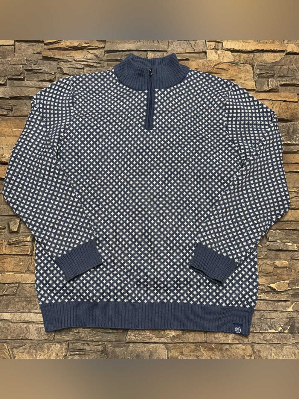 Long Wharf Supply Co. Edgartown SeaWell Quarter Zip Sweater Mens 2XL Birdseye